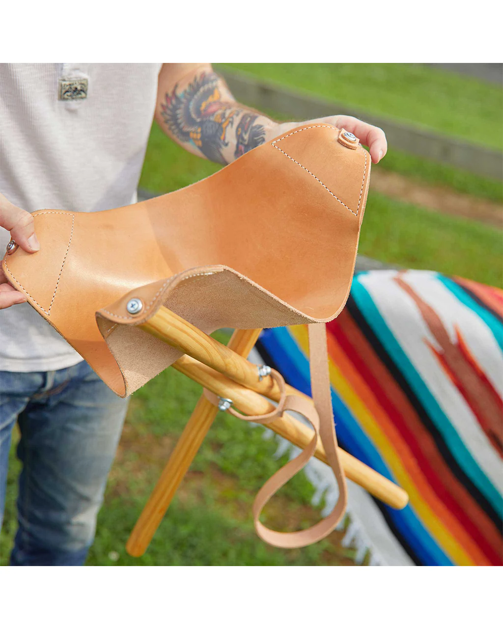 Hunker Goods Leather Camp Chair - Image 3