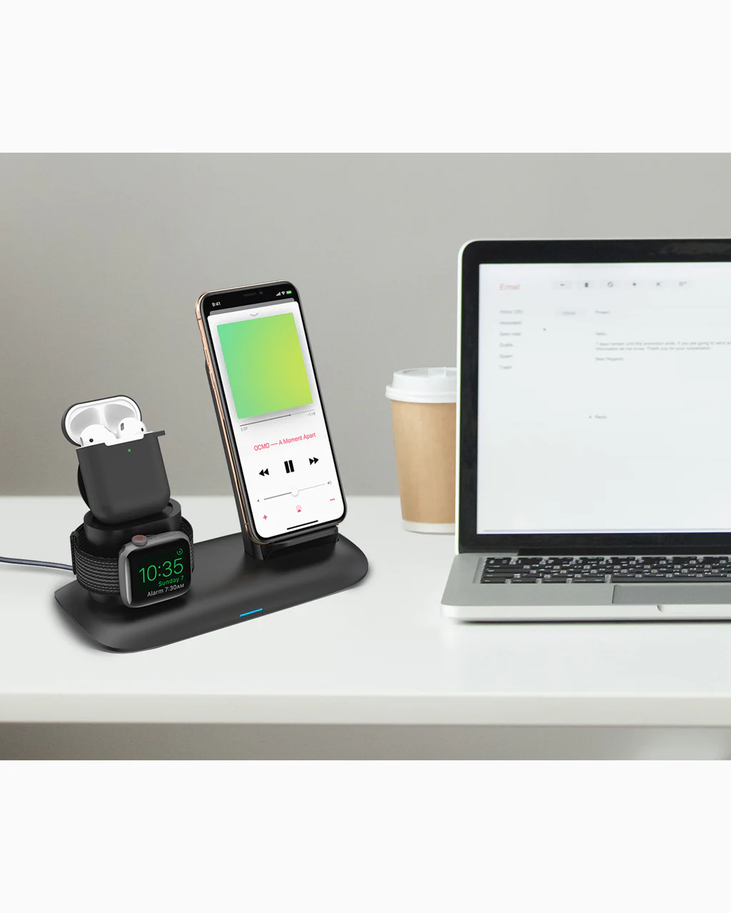 OCOMMO 3in1 Wireless Charger With Watch Charger Insert - Image 5