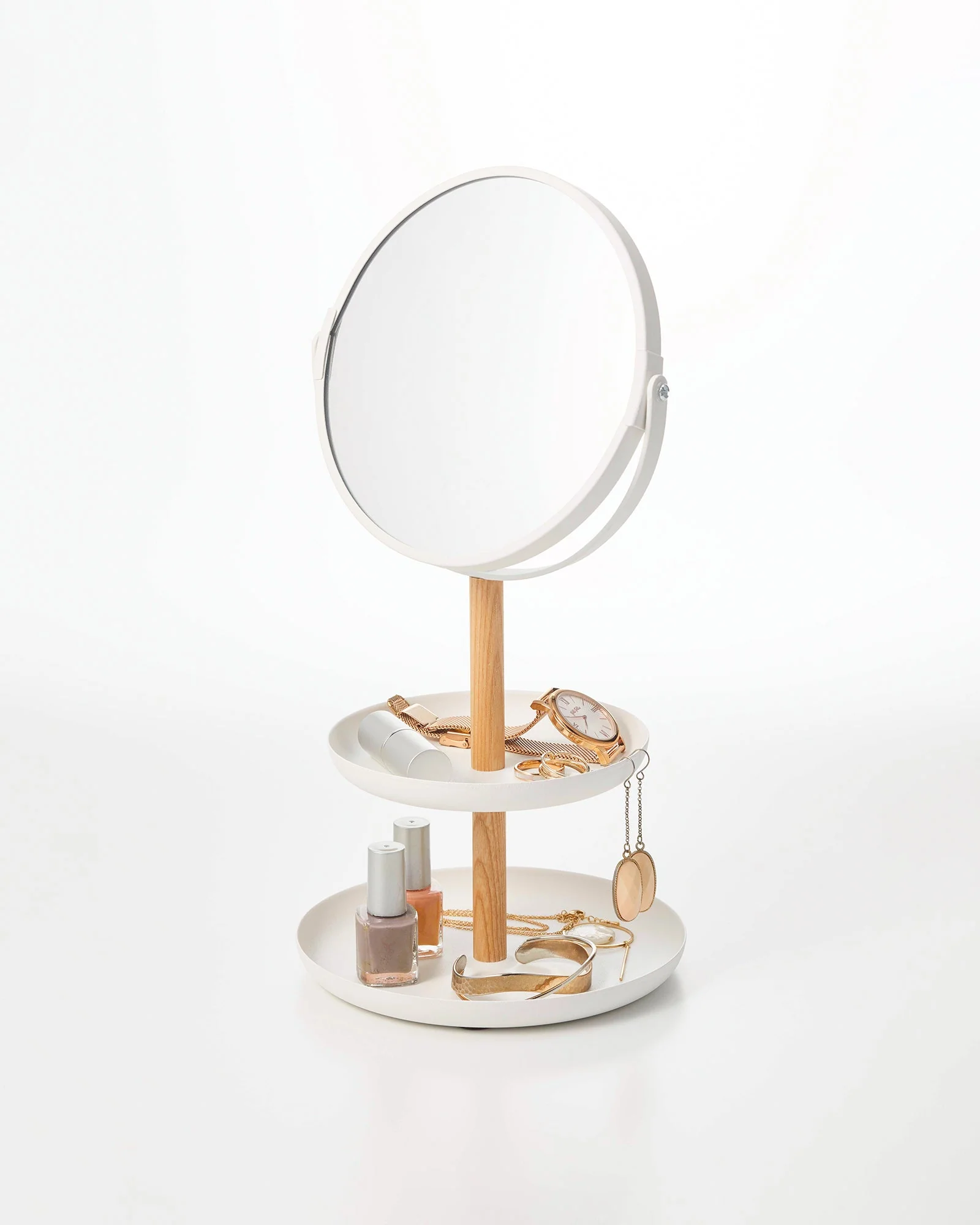 Yamazaki Home Two-Tier Jewelry Tray With Mirror